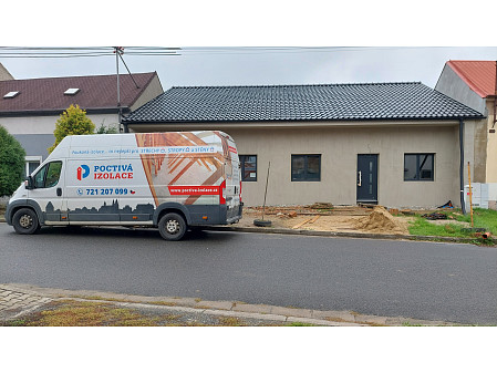 Zateplení stropu novostavby řadového rodinného domu v Ostrožské Nové Vsi